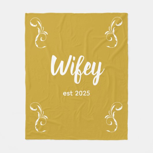 Couverture Polaire Wifey Custom Gold Bride, Fiance Gift (Devant)