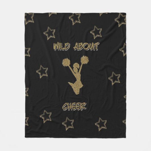 Couverture Polaire Wild À propos de Cheer Black & Gold Stars Blanket (Devant)