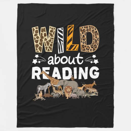 Couverture Polaire Wild About Reading Books And Bookworm Library (Devant)