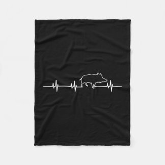 Couverture Polaire Wild Boar Heartbeat Ekg Hog Hunter Hunt Hunting