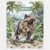 Couverture Polaire Wild Dinosaur Blanket Personnalisé Nom du garçon C (Devant)