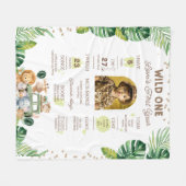 Couverture Polaire Wild One Baby First Year Milestone Sign  (Devant (Horizontal))