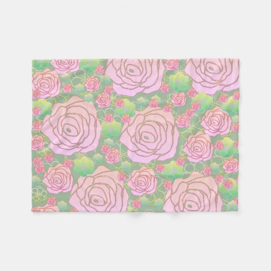 Couverture Polaire Wild Roses (Devant (Horizontal))