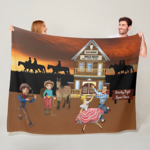 Couverture Polaire Wild West Jamboree Blanche polaire