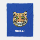 Couverture Polaire Wildcat & Calligraphie sur Blue (Devant)
