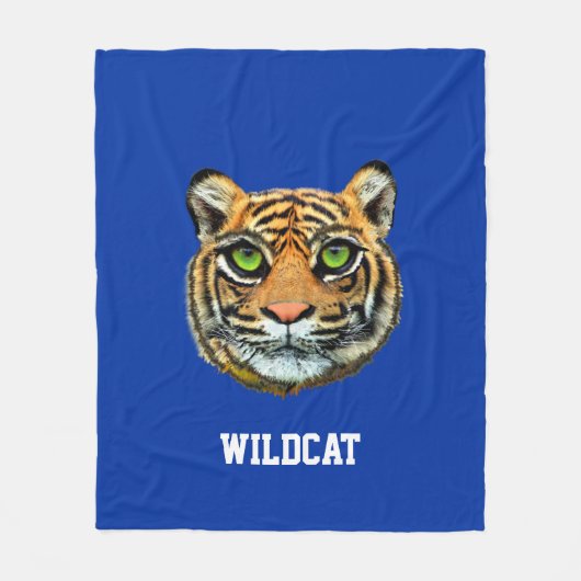 Couverture Polaire Wildcat & Calligraphie sur Blue (Devant)
