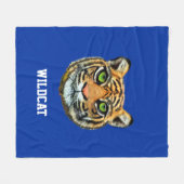 Couverture Polaire Wildcat & Calligraphie sur Blue (Devant (Horizontal))