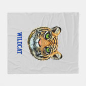 Couverture Polaire Wildcat & Calligraphie sur Silver Grey (Devant (Horizontal))