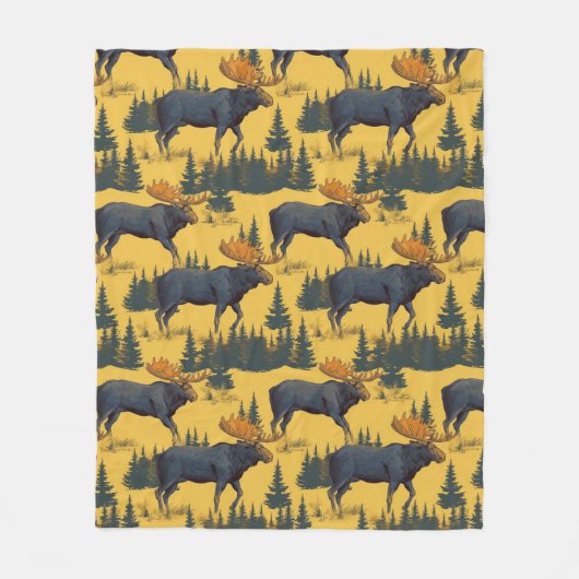 Couverture Polaire Wilderness Bull Moose Foraging The Forest (Devant)