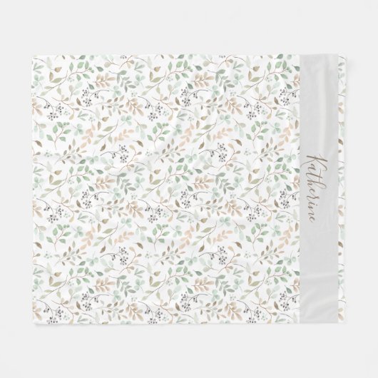 Couverture Polaire Wildflower Boho Custom Name (Devant (Horizontal))
