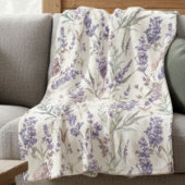 Couverture Polaire Wildflower Lavender Boho Botanical Floral Pattern