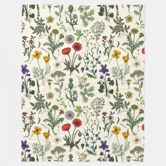 Couverture Polaire Wildflowers collage (Devant)