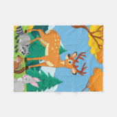 Couverture Polaire Wildlife Raccoon Chipmunk Rabbit Deer Fall Landsca (Devant (Horizontal))