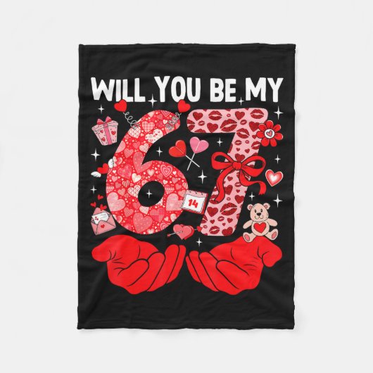 Couverture Polaire Will You Be My Valentine Six Seven Funny Meme 6 7  (Devant)