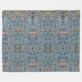Couverture Polaire William Morris Beau motif floral bleu rose (Devant (Horizontal))