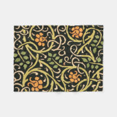 Couverture Polaire William Morris Black Floral Art (Devant (Horizontal))