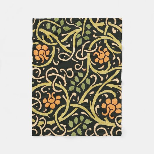 Couverture Polaire William Morris Black Floral Art (Devant)