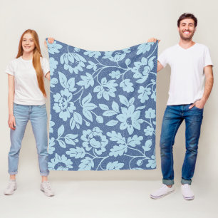 Couverture Polaire William Morris Blue Floral Design