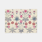Couverture Polaire William Morris Daisy Motif floral Orange rouge (Devant (Horizontal))