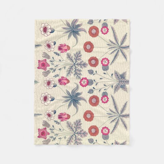 Couverture Polaire William Morris Daisy Motif floral Orange rouge (Devant)