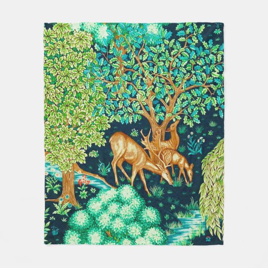Couverture Polaire William Morris Deer par une tapisserie de Brook Im (Devant)