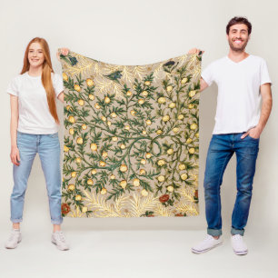Couverture Polaire William Morris Floral Fruit Jardin Fleur Classique