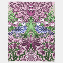 William Morris Folk Art Oiseaux Fleurs Acorns