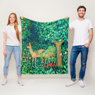 Couverture Polaire William Morris Forest Deer Tapestry Imprimer