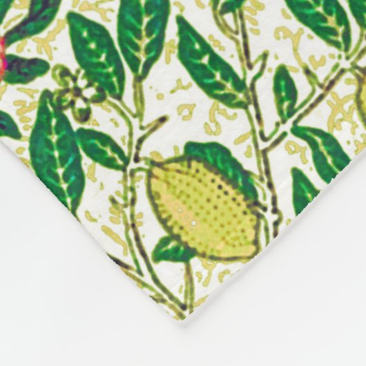 Couverture Polaire William Morris Fruit exotique, Citron jaune (Coin)