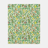 Couverture Polaire William Morris Fruit Exotique, Jaune Citron (Devant)