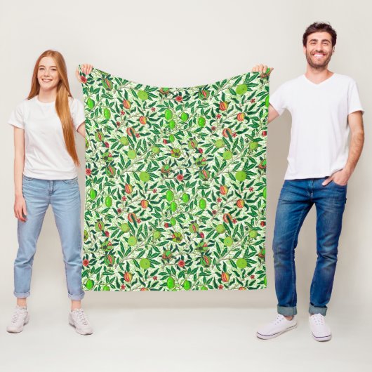 Couverture Polaire William Morris Fruit exotique, Vert citron vert (En situation)