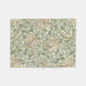 Couverture Polaire William Morris Honeysuckle Vert Floral (Devant (Horizontal))