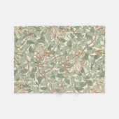 Couverture Polaire William Morris Honeysuckle Vert Floral (Devant (Horizontal))