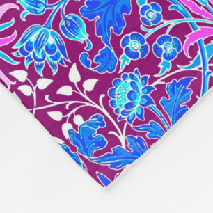 Couverture Polaire William Morris Hyacinth Imprimer, Aqua et Purple