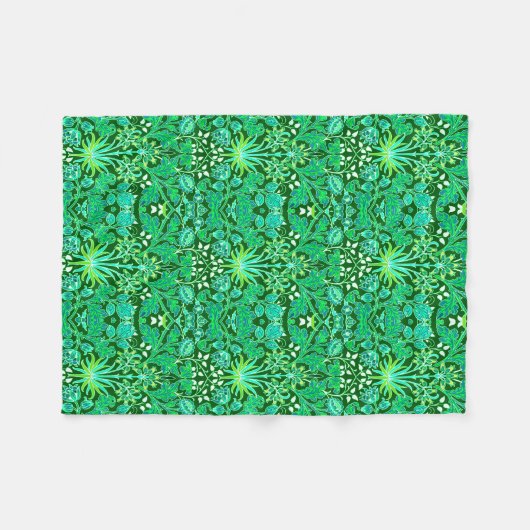 Couverture Polaire William Morris Hyacinth Imprimer, Emerald Green (Devant (Horizontal))