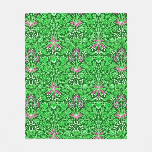 Couverture Polaire William Morris Hyacinth Imprimer, Lime Green (Devant)
