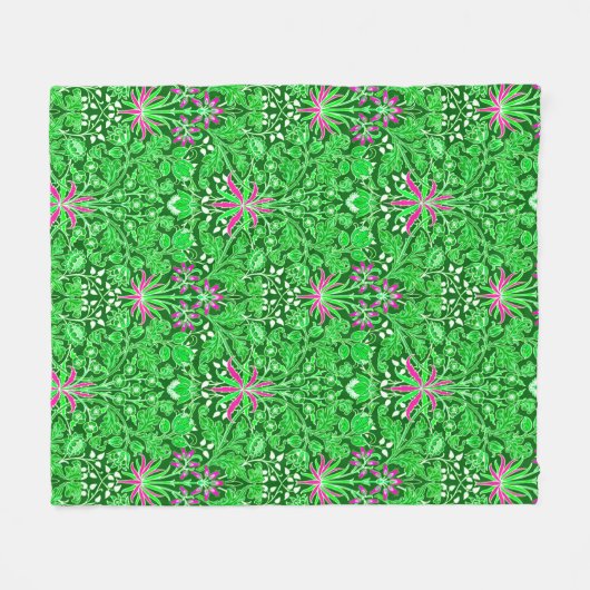 Couverture Polaire William Morris Hyacinth Imprimer, Lime Green (Devant (Horizontal))