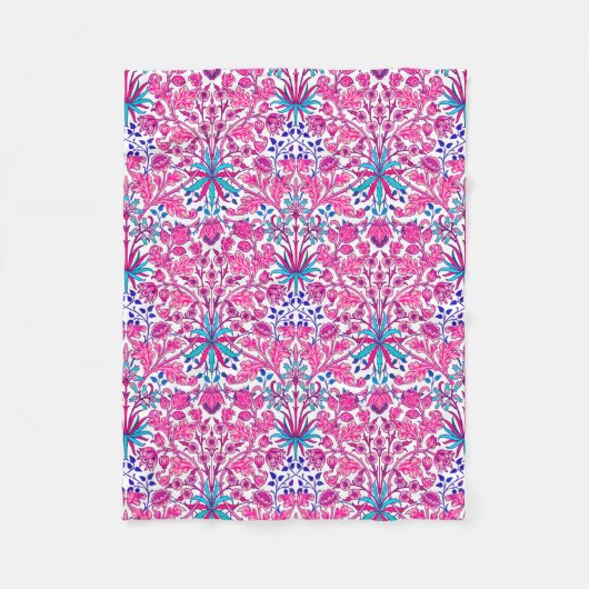 Couverture Polaire William Morris Hyacinth Imprimer, rose Fuchsia (Devant)