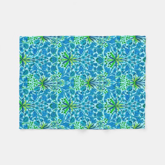 Couverture Polaire William Morris Hyacinth Print, Cerulean Blue (Devant (Horizontal))