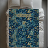 Couverture Polaire William Morris Inspired Peacock Couple Mr and Mrs 