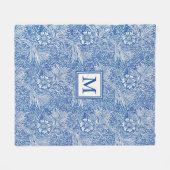 Couverture Polaire William Morris Marigold Monogramme bleu (Devant (Horizontal))