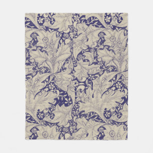 Couverture Polaire William Morris Motif Giroflée Bleu Antique