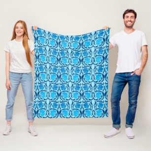 Couverture Polaire William Morris Pimpernel, Denim & Bleu clair