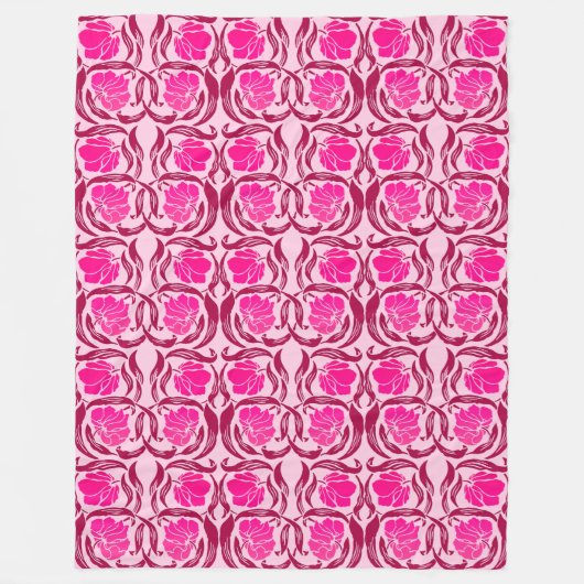 Couverture Polaire William Morris Pimpernel, Fuchsia & Pink clair (Devant)
