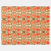 Couverture Polaire William Morris Pimpernel, Mandarin Orange & Brown (Devant (Horizontal))