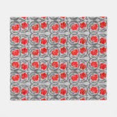 Couverture Polaire William Morris Pimpernel, Silver Grey et Red (Devant (Horizontal))