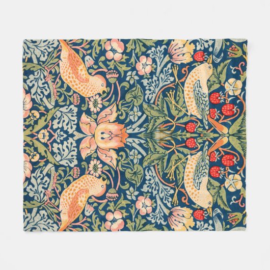 Couverture Polaire William Morris Strawberry Thief Design (Devant (Horizontal))