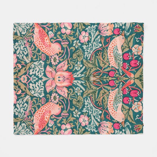 Couverture Polaire William Morris Strawberry Thief Fleece (Devant (Horizontal))