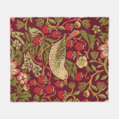 Couverture Polaire William Morris Strawberry Thief Fleece Blanche (Devant (Horizontal))