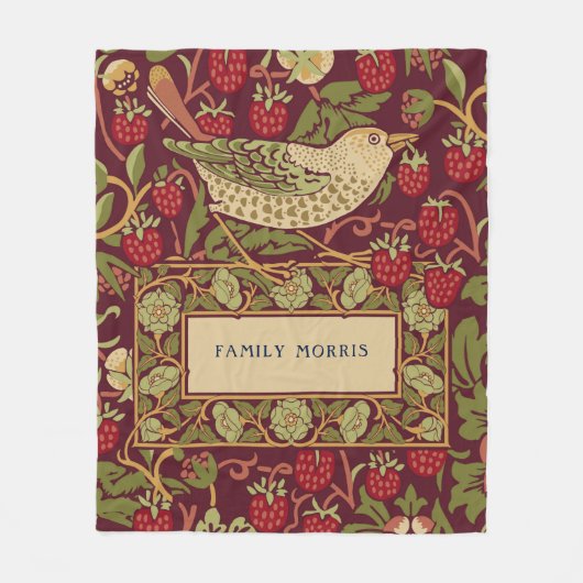 Couverture Polaire William Morris Strawberry Thief Fleece Blanche (Devant)